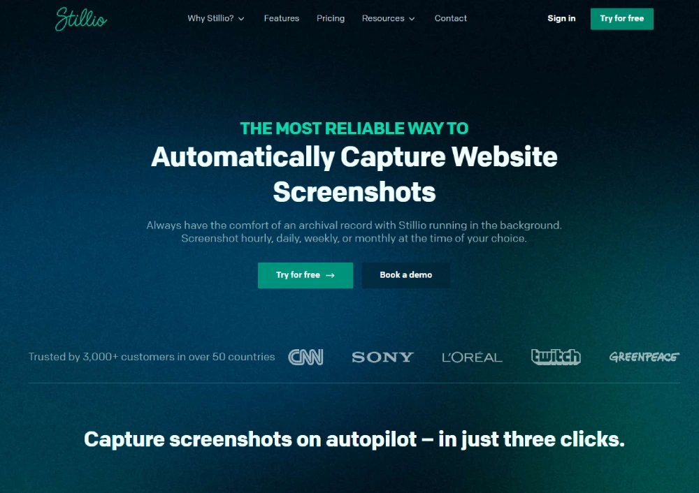 stillio - The Most Reliable Way to Automatically Capture Website Screenshots